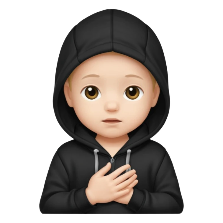 baby with black hoodie sticker