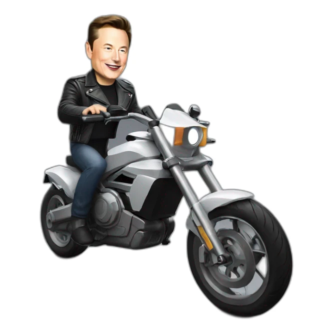 Elon musk sur une moto sticker