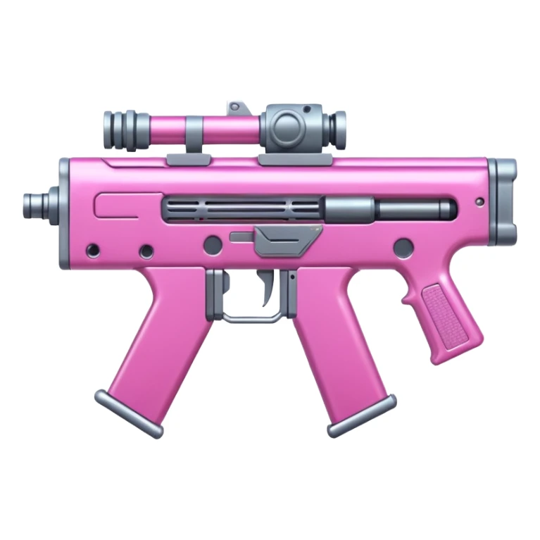 Pink cybernetic futuristic machine gun sticker