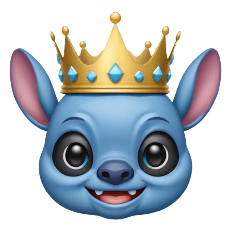 Stitch feliz con gafas y corona sticker