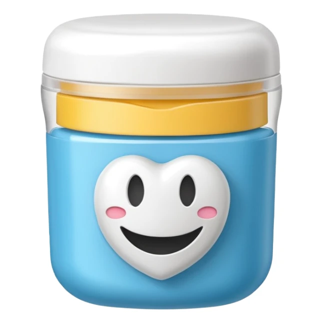 Round pack of white dental floss sticker