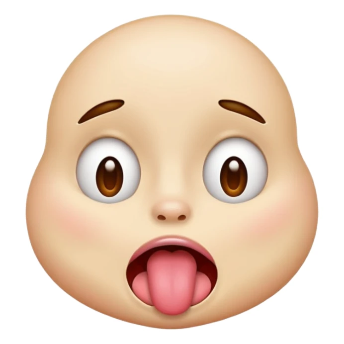 make a face emoji that's cross eyed/ has strabismus and tounge out sticker