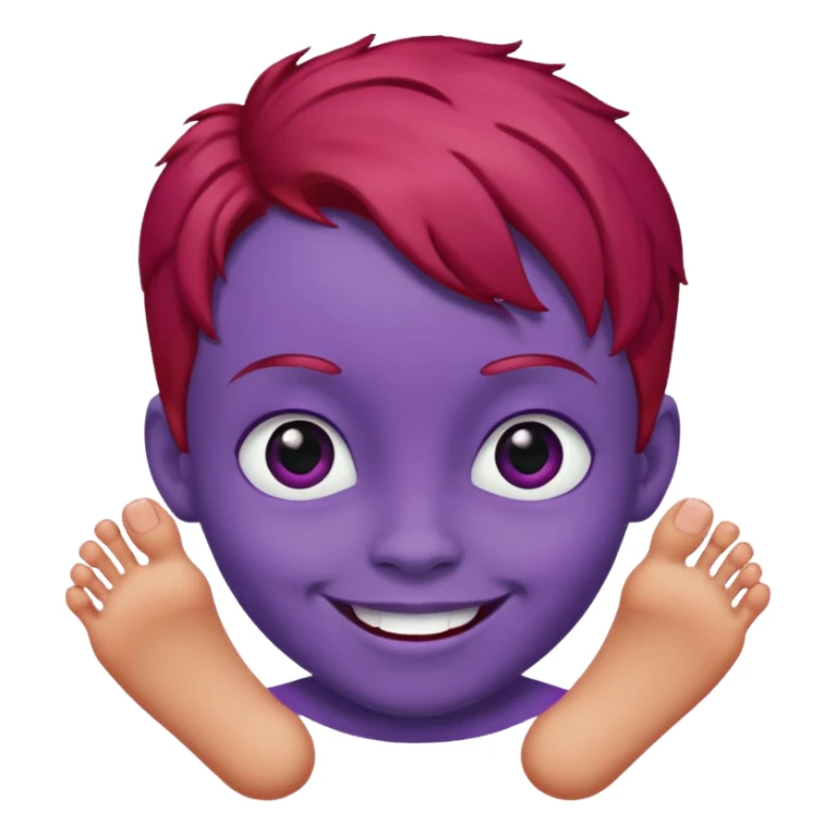 BIG BIG head  tiny toes  red hair purple skin sticker