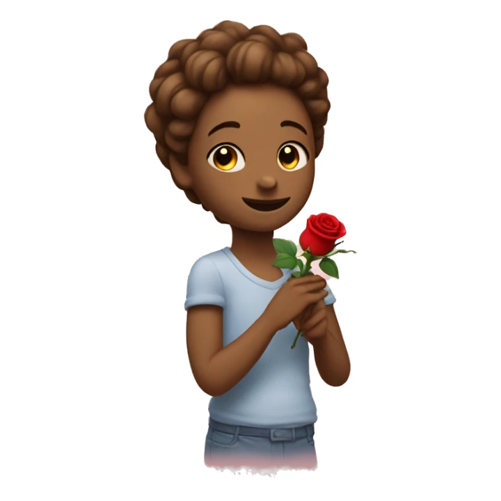 To lovingly caress a rose with one's hand sticker
