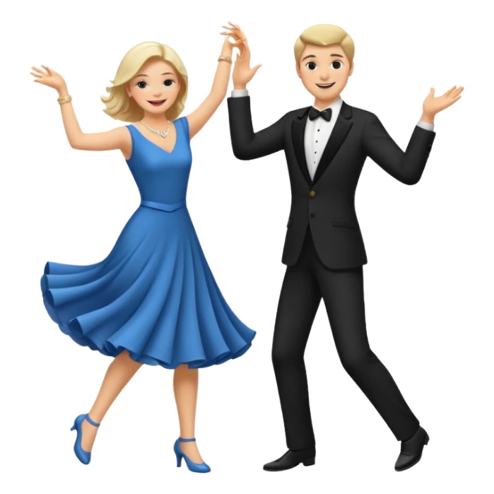 White Man and white woman dancing white sticker