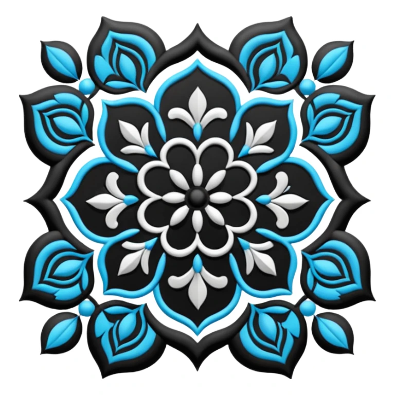 Black color kambi kolam sticker