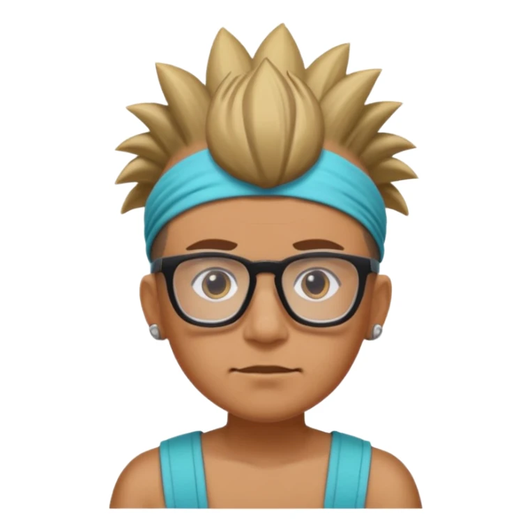 extreme mohawk person face headband glassess sticker