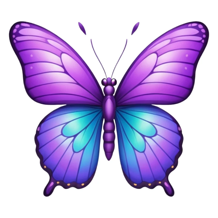Purple butterfly in emoji sticker