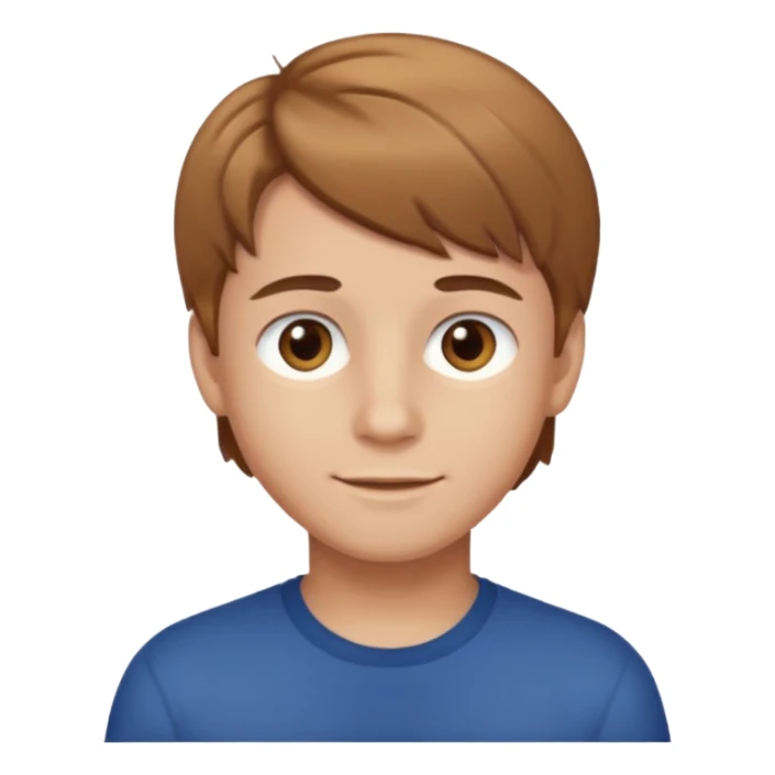 A boy with light brown hair and brown eyes and white skin sticker