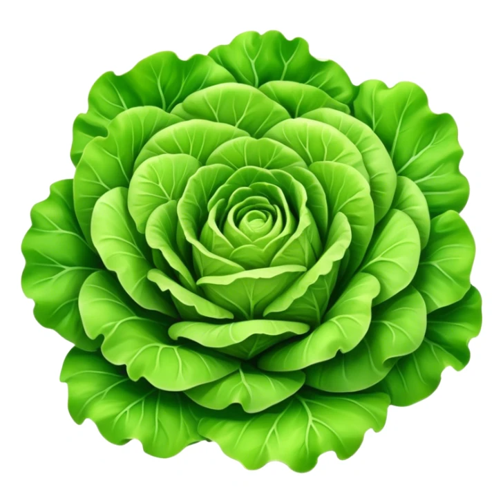Cinematic crisp green lettuce, fresh and leafy, slightly curled edges, detailed textures, vibrant and refreshing, ultra-realistic and inviting. sticker