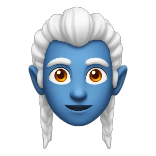 Blue-Elf-White-Mohawk-Orange-Eyes sticker