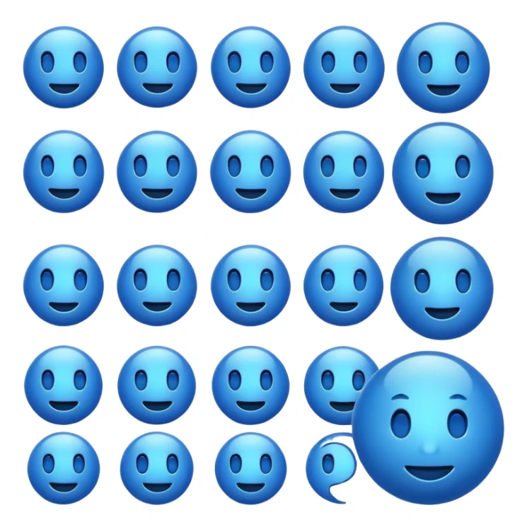 Blue emoji sticker