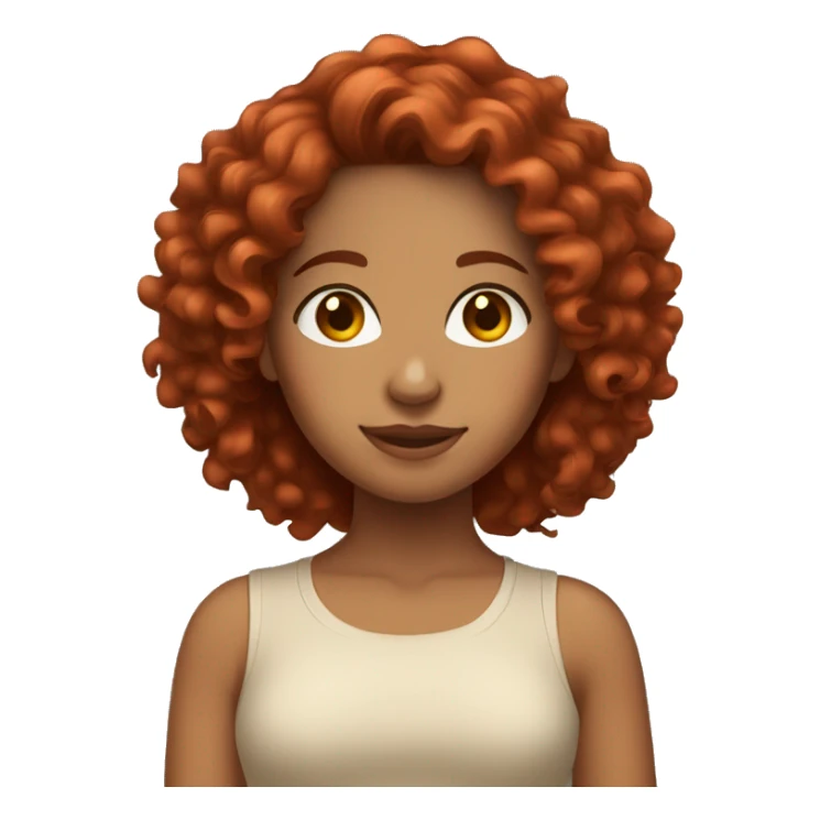 tan hispanic girl with red curly hair  sticker