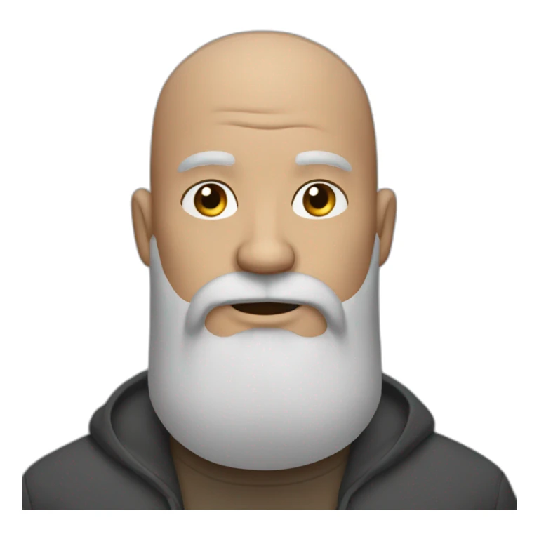 Bald man with big grey and brown beard sticker