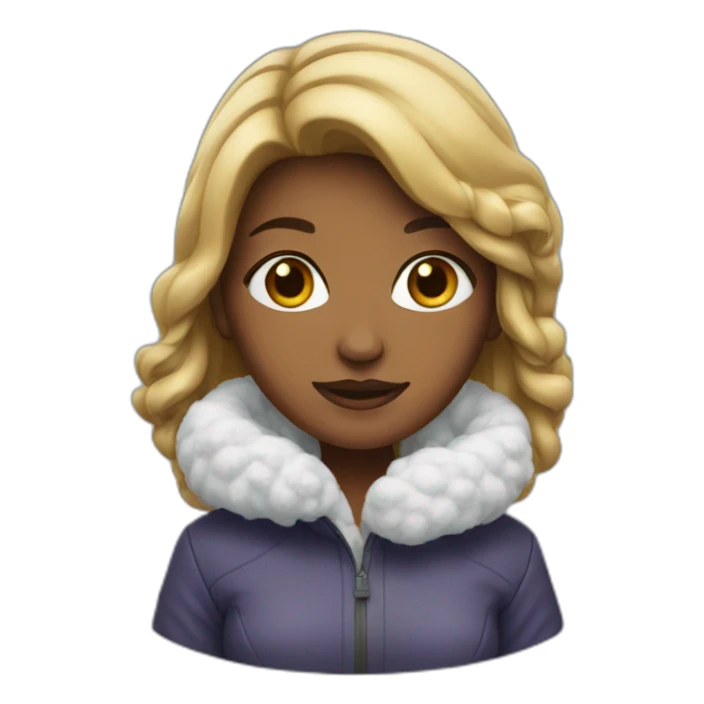 woman snow sticker