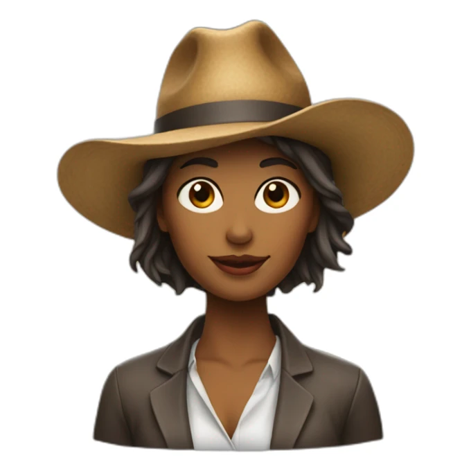 Femme avec un chapeau de caca sticker