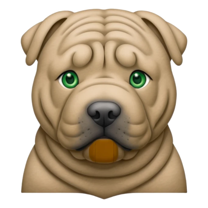 Grey shar pei with green eyes sticker