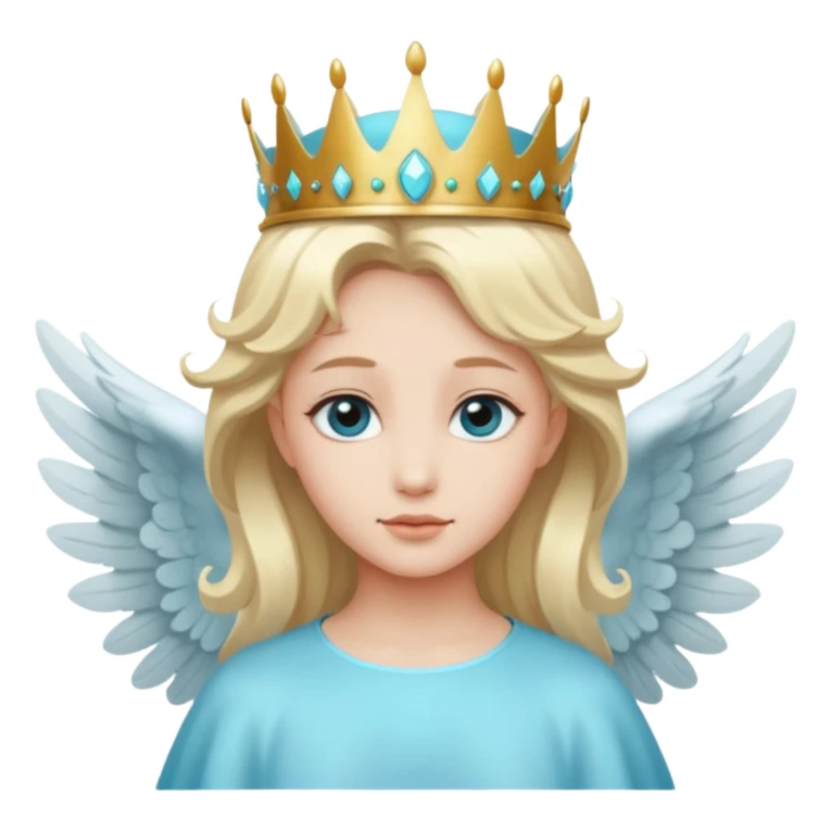 an angel with a cyan crown on his head, 4 wings sticker