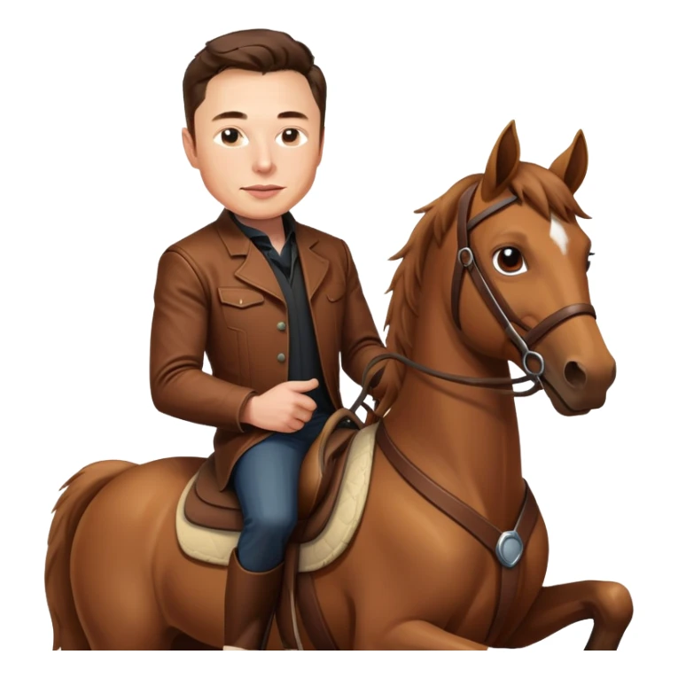 Elon Musk riding a horse  sticker