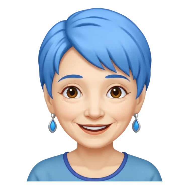 nlue hair old woman sticker