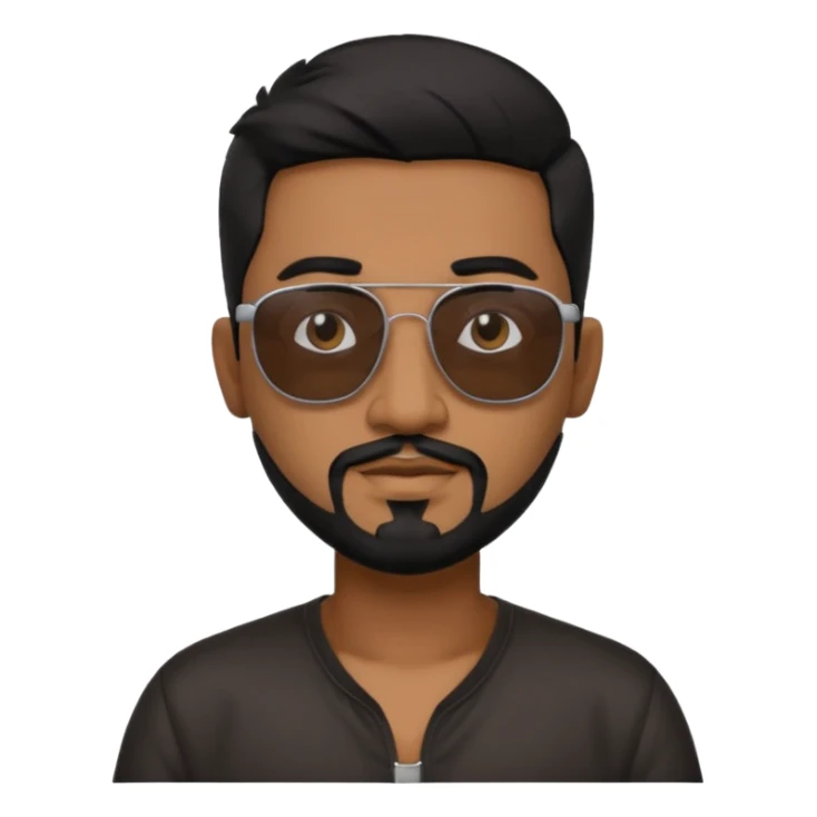 Indian man with  black hair and Goatee and black sunglasses sticker