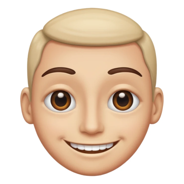 smile with one eye bigger than the other  sticker