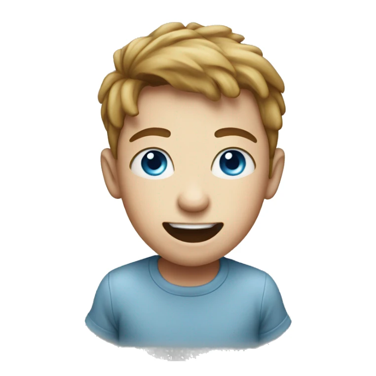 Boy with blue eyes farting sticker