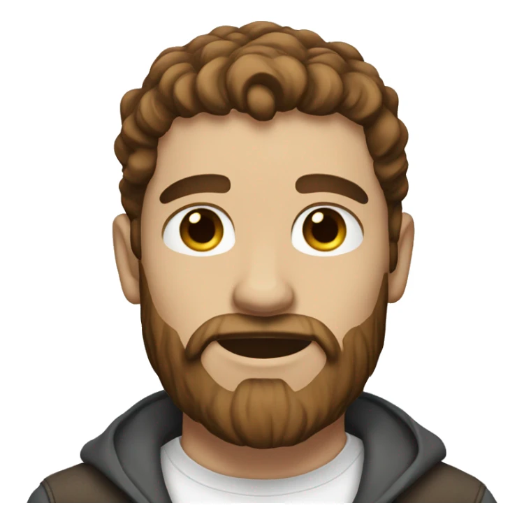 White man with brown hair and brown beard and brown eyes sticker