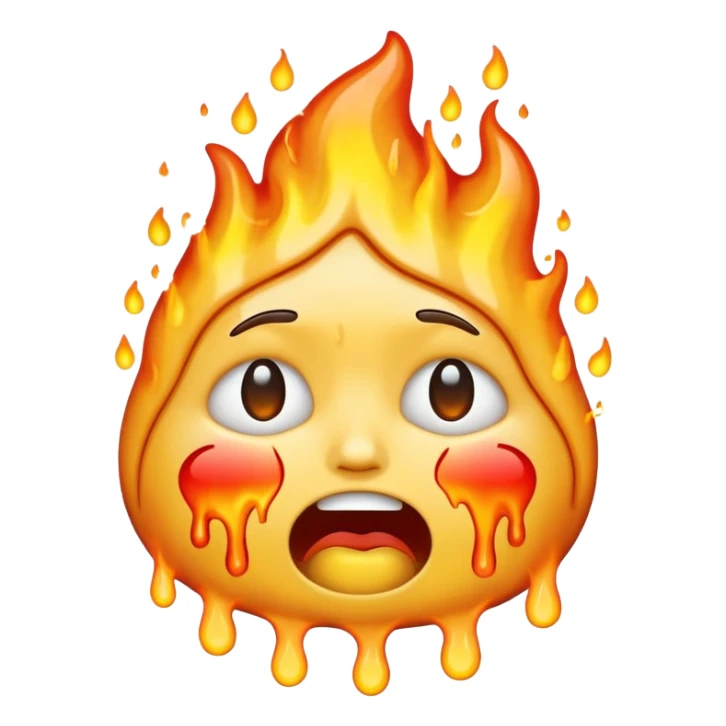 I want an emoji that is crying, melting, on fire. sticker