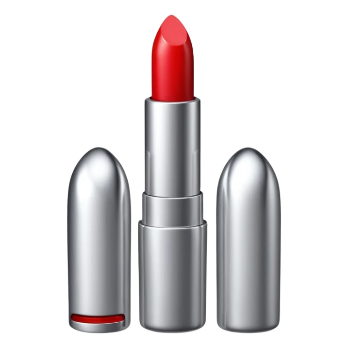 lipstick bullet, polished silver chrome, sexy beauty symbol sticker