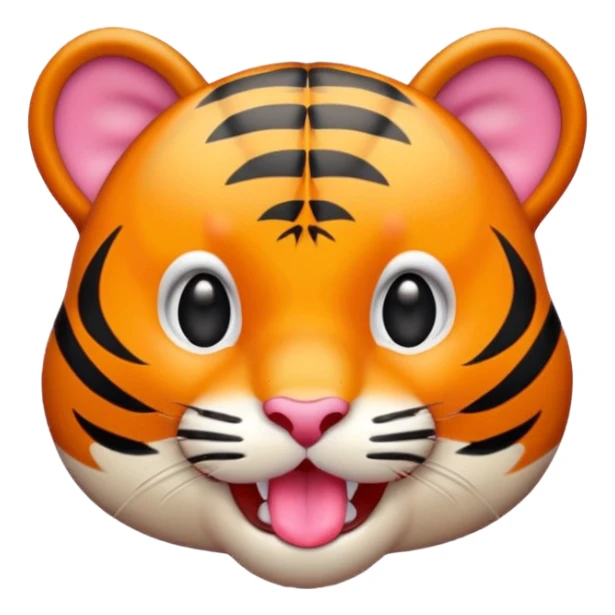A cute little tiger show his tongue sticker