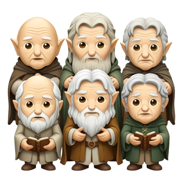 group of wise figures from White Council Lord of the Rings sticker