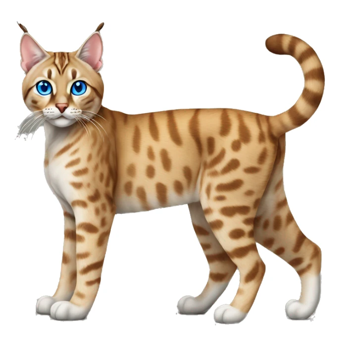 Lynx Bengal cat with Blue eyes standing sticker