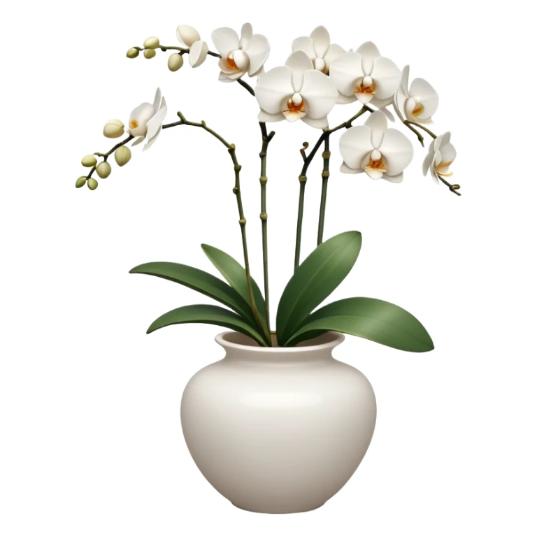 white orchids in white Italy vase  sticker
