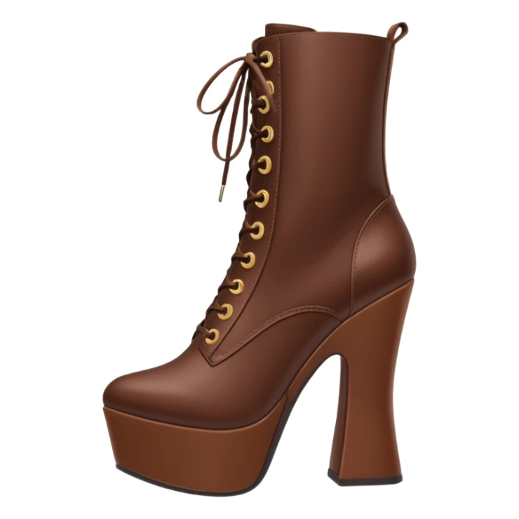 chocolate brown y2k heeled boots sticker