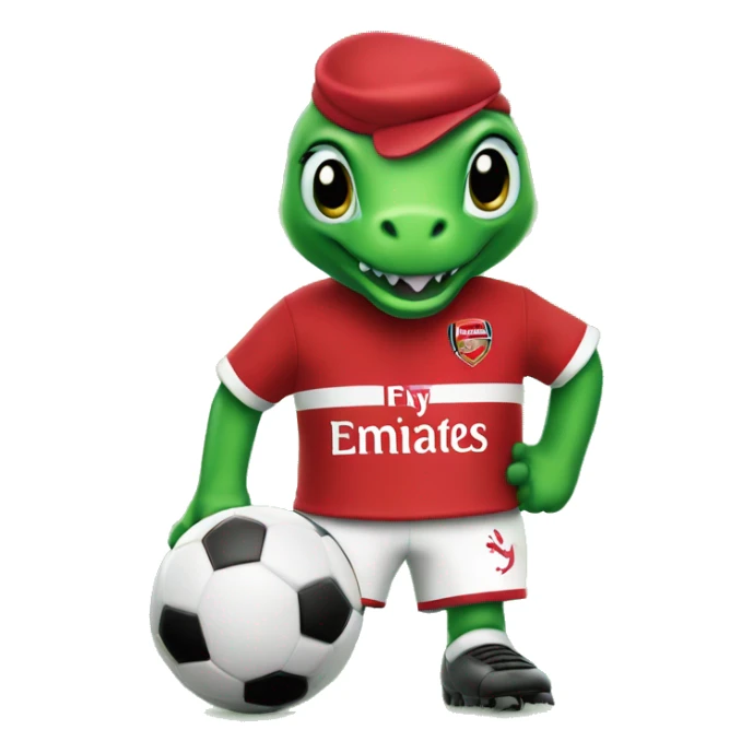 arsenal soccer team green gunnersaurus mascot wearing hello kitty hat sticker