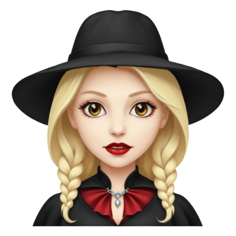 blonde vampire woman with hat sticker