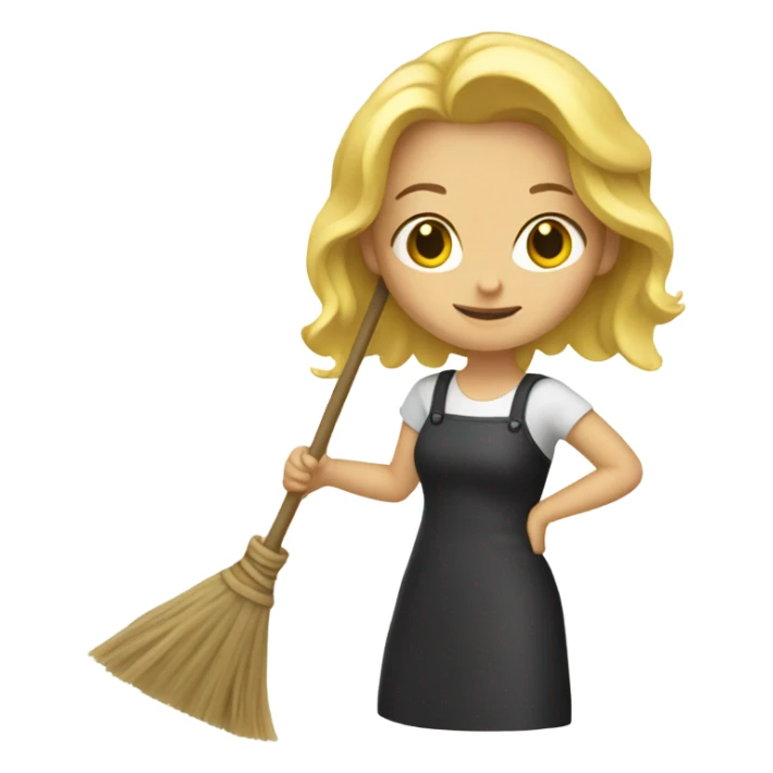 Blonde Girl with a broom sticker