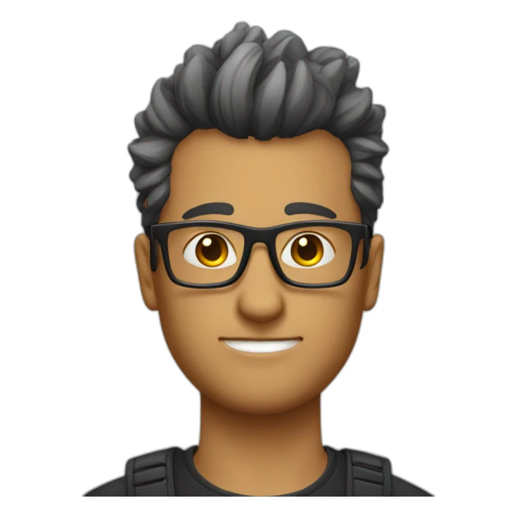 a Wheatish Complex guy wearing glasses, with a Fauxhawk hairstyle sticker