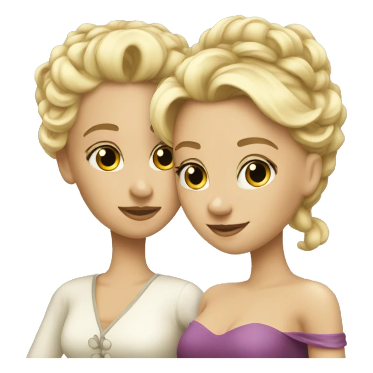2 women princesses couple blonde sticker