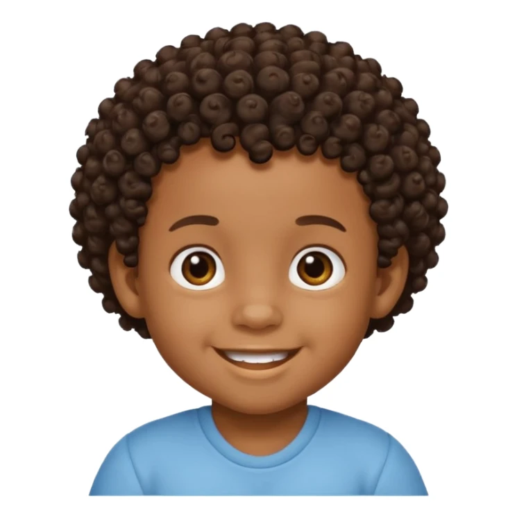 black baby boy with curly hair sticker