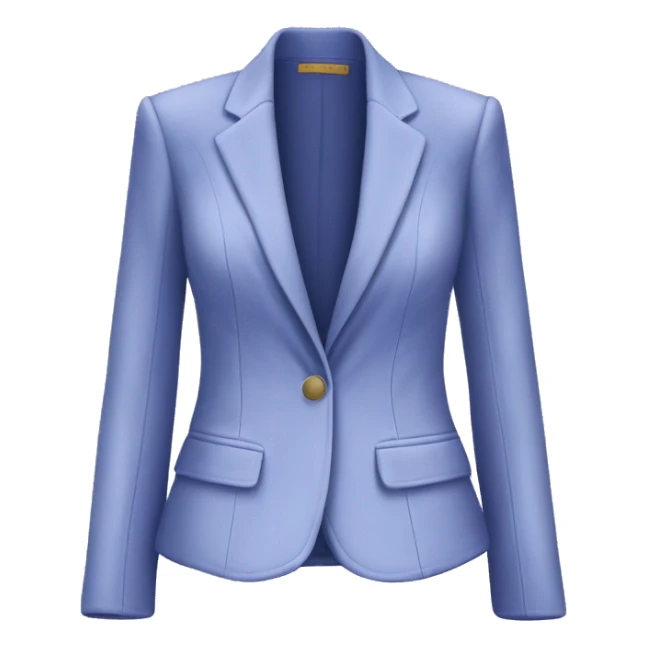Realistic isolated feminine periwinkle velvet fashion open blazer. sticker