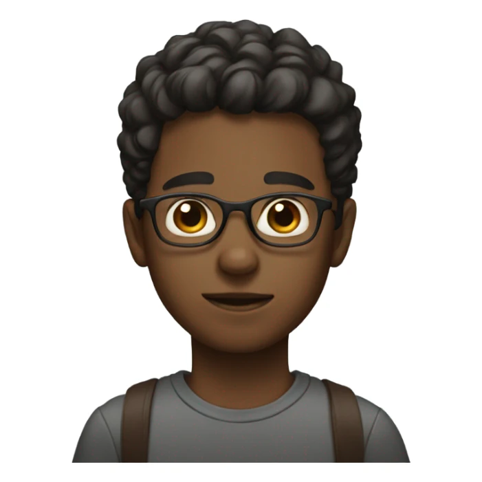 Boy with a glasses with brown eyes  sticker