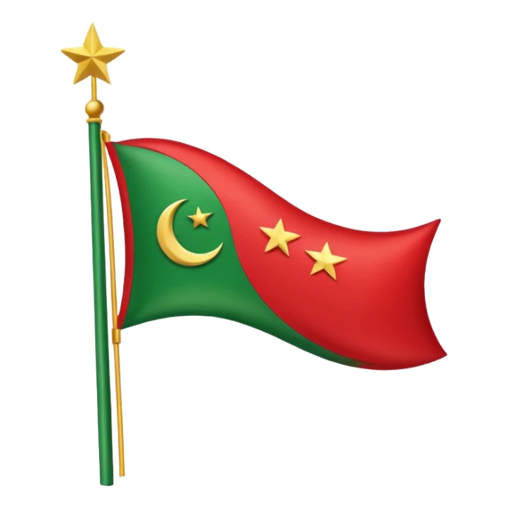 Small pti party red and green color flag with moon and star make one for chat sticker