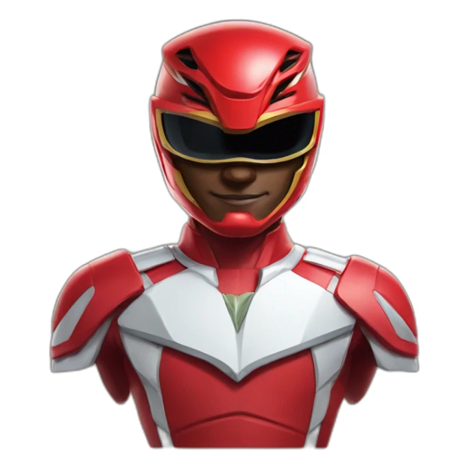 red power ranger with glases to see sticker