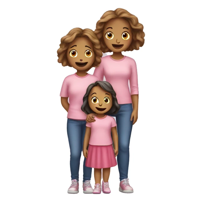two little girls with mother sticker
