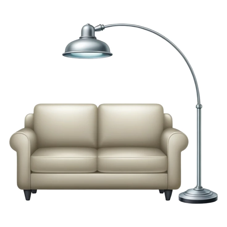 magnifying glass hovering over a couch and floor lamp, detective investigation sticker
