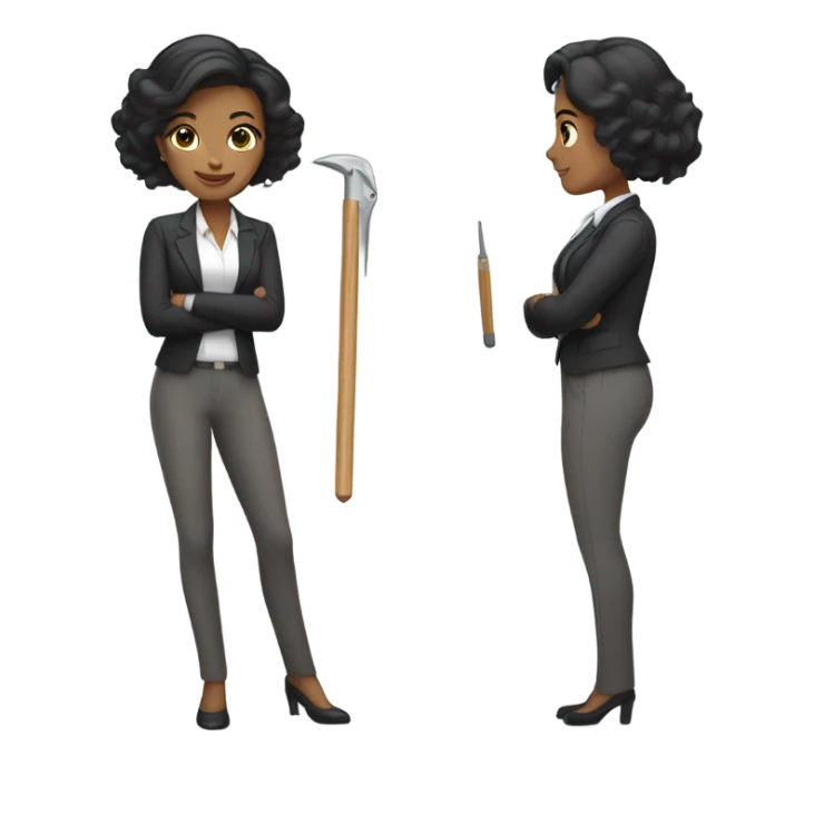 woman profession architect black hair sticker