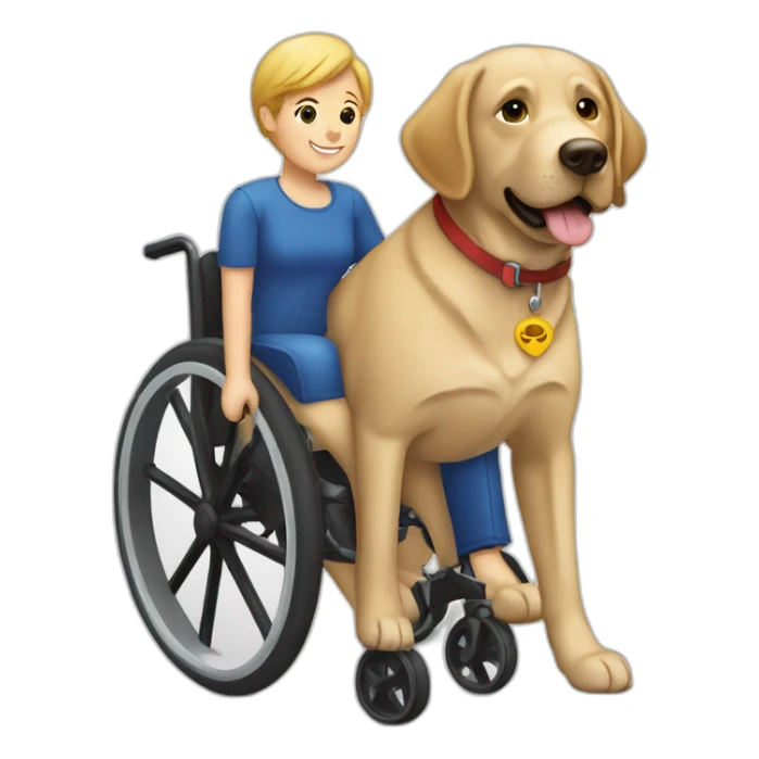 Labrador et personne en fauteuil roulant sticker