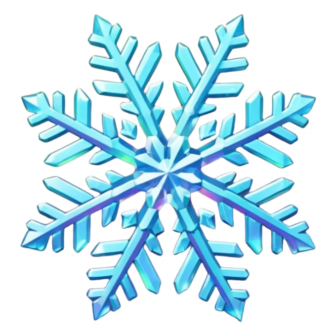 Iridescent Holographic, realistic snowflake sticker